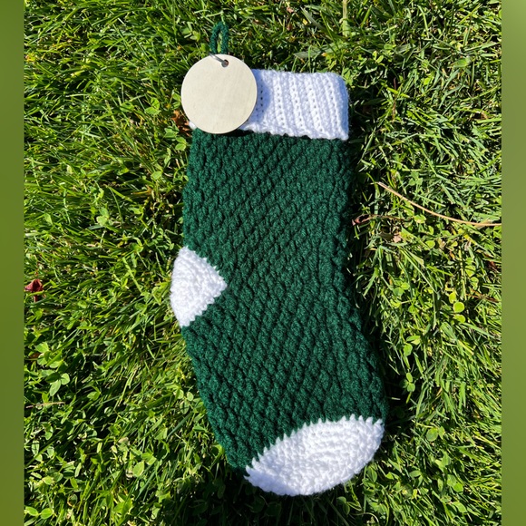 Hand Crocheted Traditional Christmas Stockings With Customizable Name Tag! - Picture 9 of 17